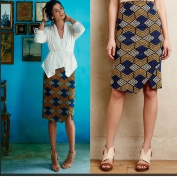 Anthro Maeve Kanara Pencil Skirt Stretch - Picture 3 of 8